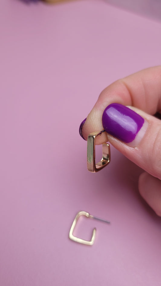 rechthoekige oorbellen goudkleurig