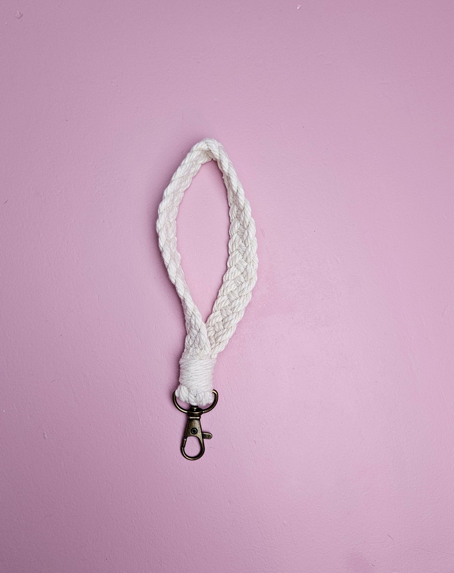 Sleutelhanger macrame wit