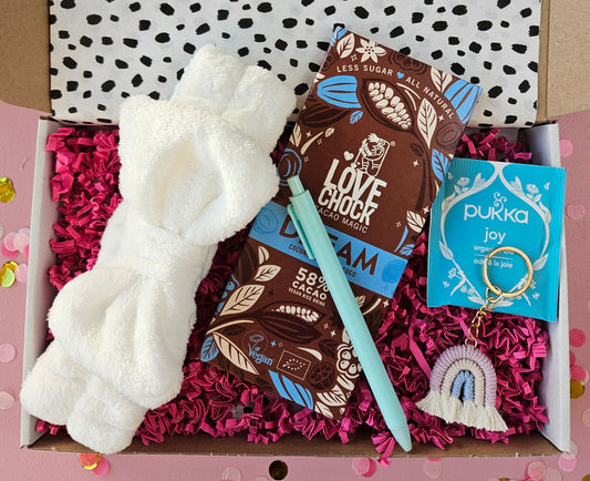Brievenbuscadeaubox voor ontspanning & slaap – Selfcare cadeau met thee & chocolade
