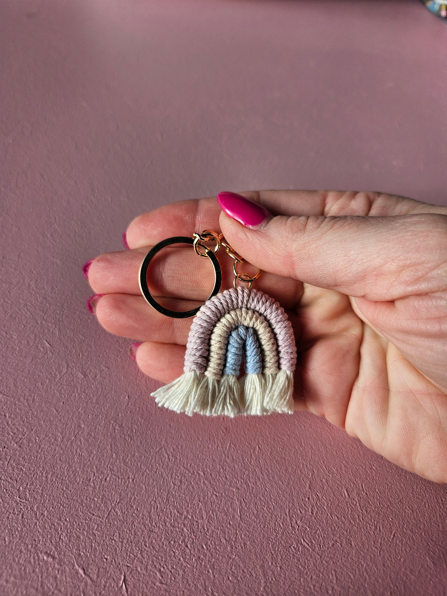 Lila sleutelhanger regenboog