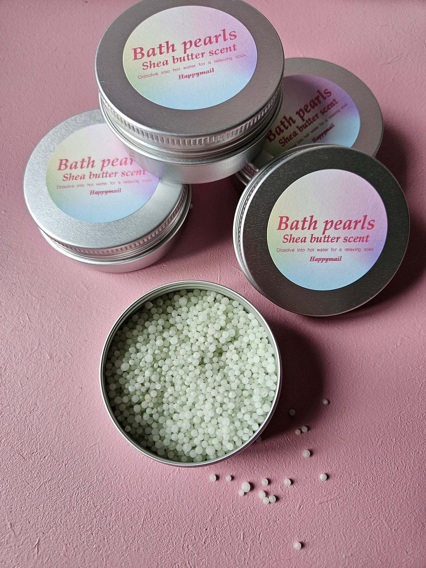 Badpareltjes in schatig doosje