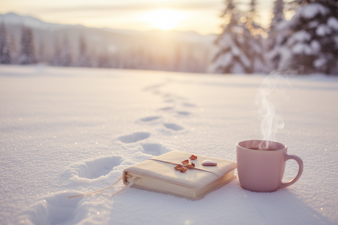Kleine voetstappen in de sneeuw als symbool voor stapjes naar zelfliefde