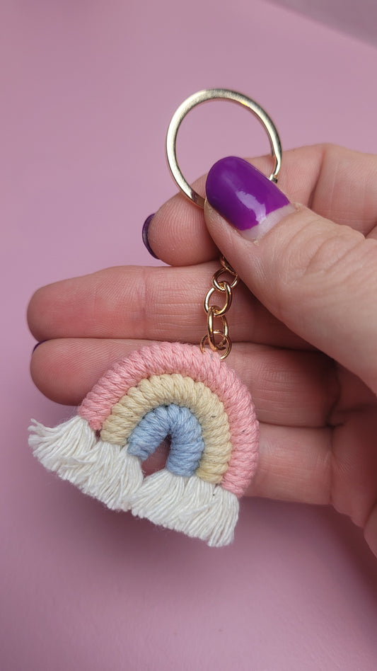 sleutelhanger regenboog roze