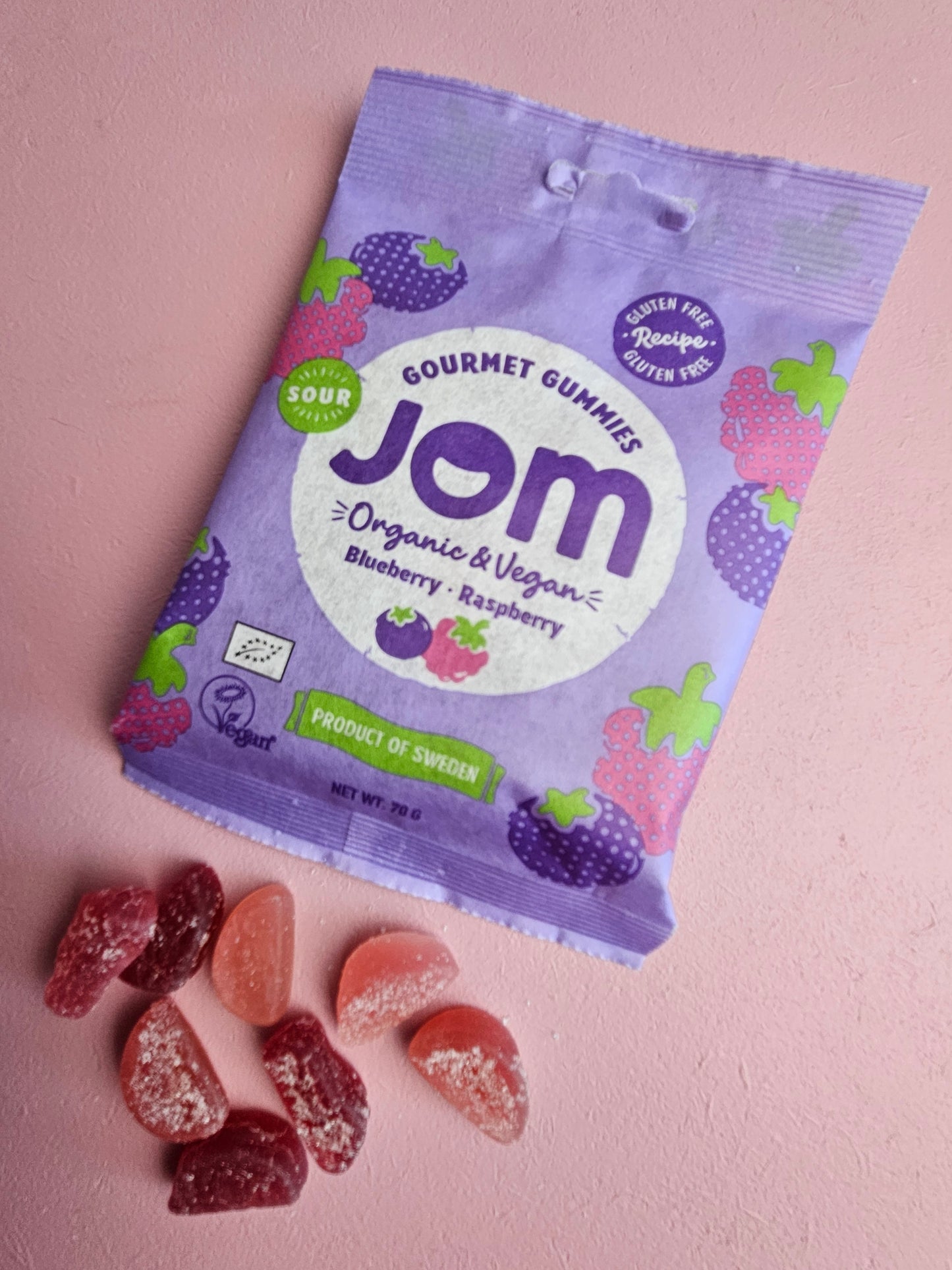 JOM Vegan Gummy’s Framboos & Braam – Biologisch, Gelatinevrij