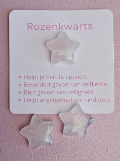Edelsteen rozenkwarts ster