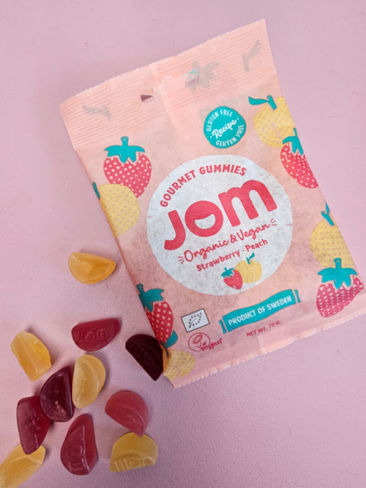 Jom vegan gummy's perzik aardbei