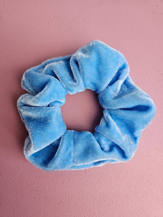 Scrunchie velvet blauw